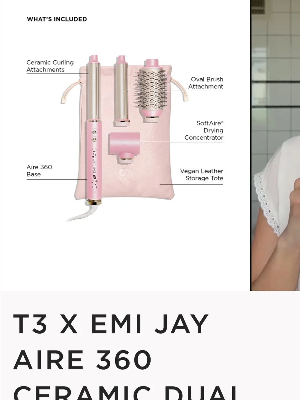 ISO POST‼️‼️ LOOKING TO BUY! T3 x Emi Jay Pink Hair Dryer - Ceramic Styling Tool